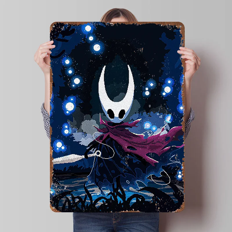 Hornet From Hollow Knight in a Dark Poster Customized Vintage Metal Signs Wall Art Retro Tin Plaque for Office Decoration Gaming