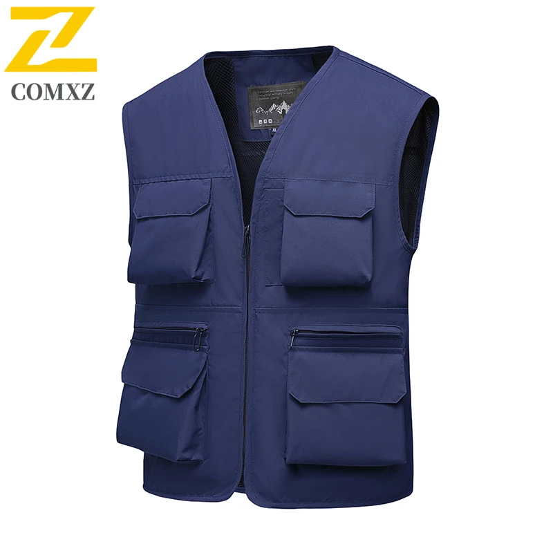Multi-color Fishing Vest Men's 2025 Autumn New Camping Sleeveless Tools Vests Men Outdoor Travel Hunting V-neck Jacket Waistcoat
