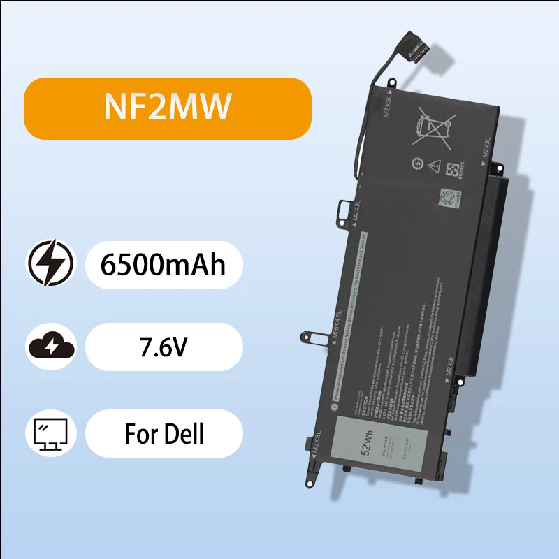 High Quality NF2MW Laptop Battery For Dell Latitude 7400 9410 2in1 P110G 85XM8 7146W 7.6V 6500mAh Long Lasting Battery