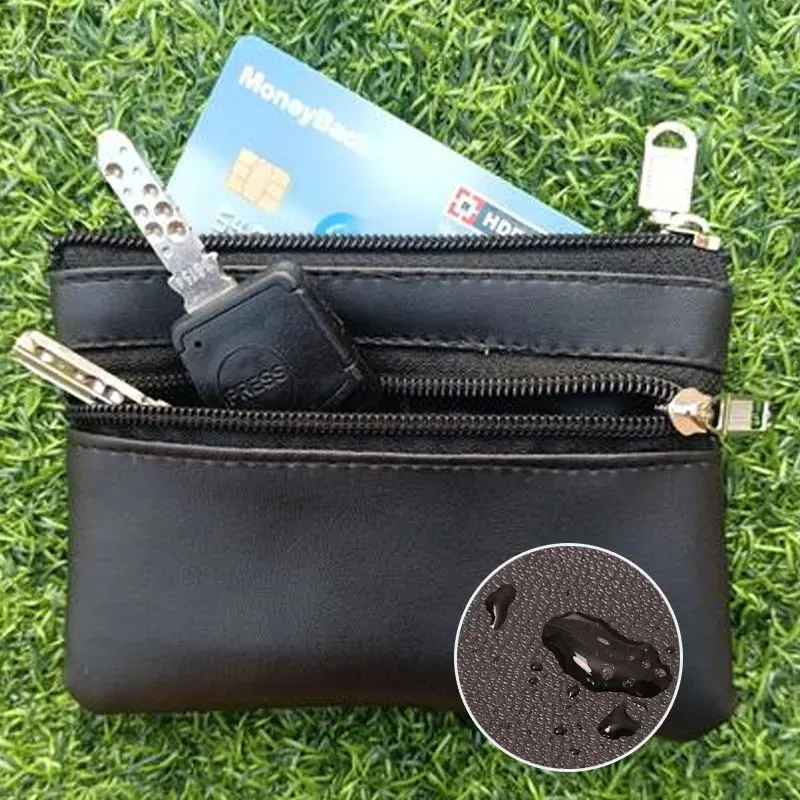 Vintage Leather Mini Coin Purse for MenTop Layer Cowhide Wallet Women Zipper Vintage Card Bag Short Lady Wallet Key Case