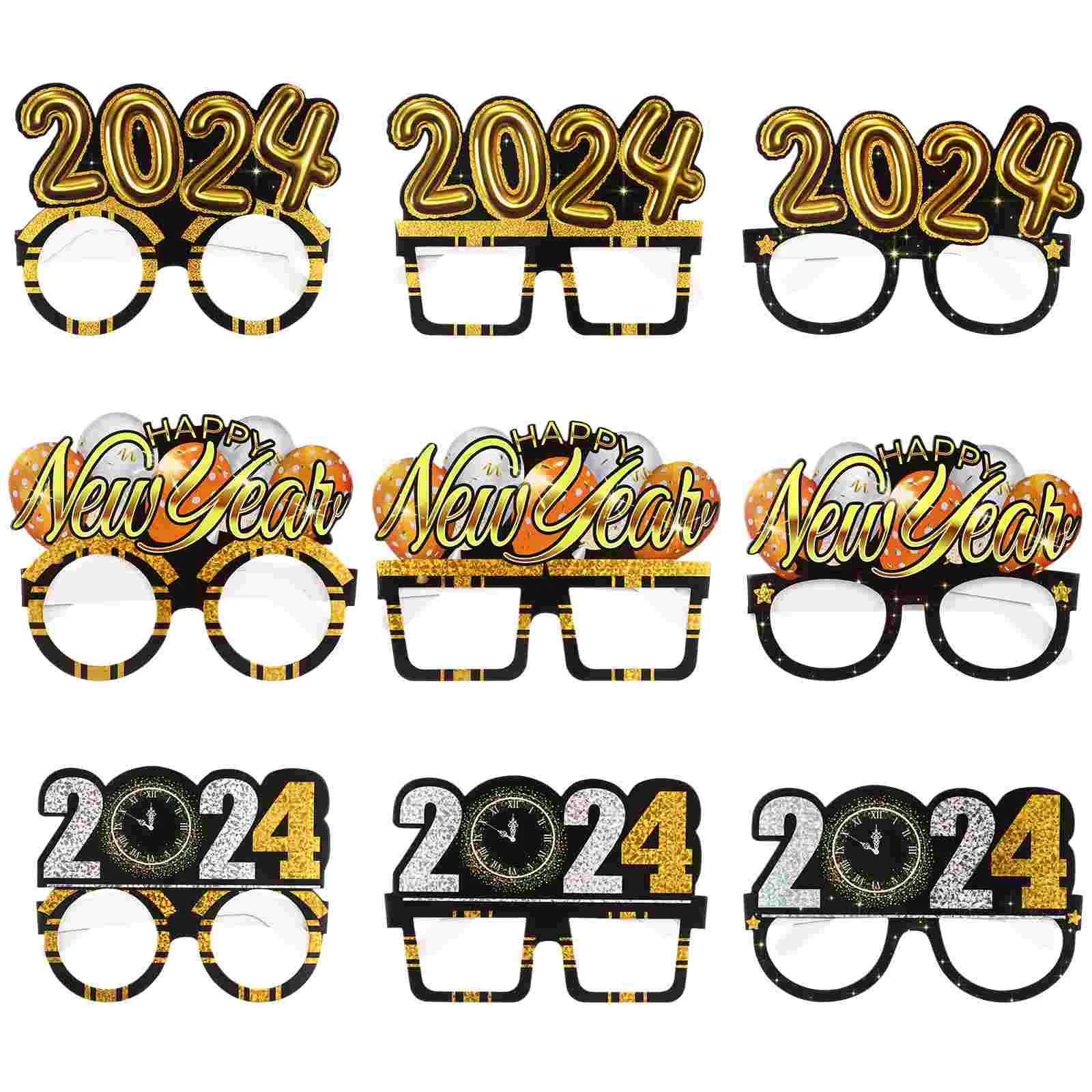 

New Year Glasses Eye Years Eve 2024 Flash Paper Happy Party Eyeglasses Festival