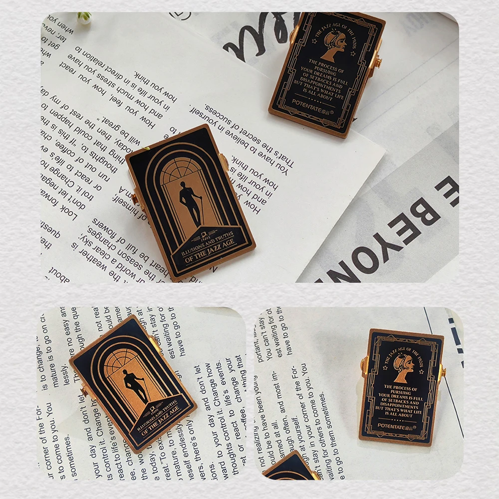 SeamiArt POTENTATE 1pc Retro Reise Clip Memory Glow Filme Metall Brief Clip Ticket Ordner Aquarell Handbuch Fixateur