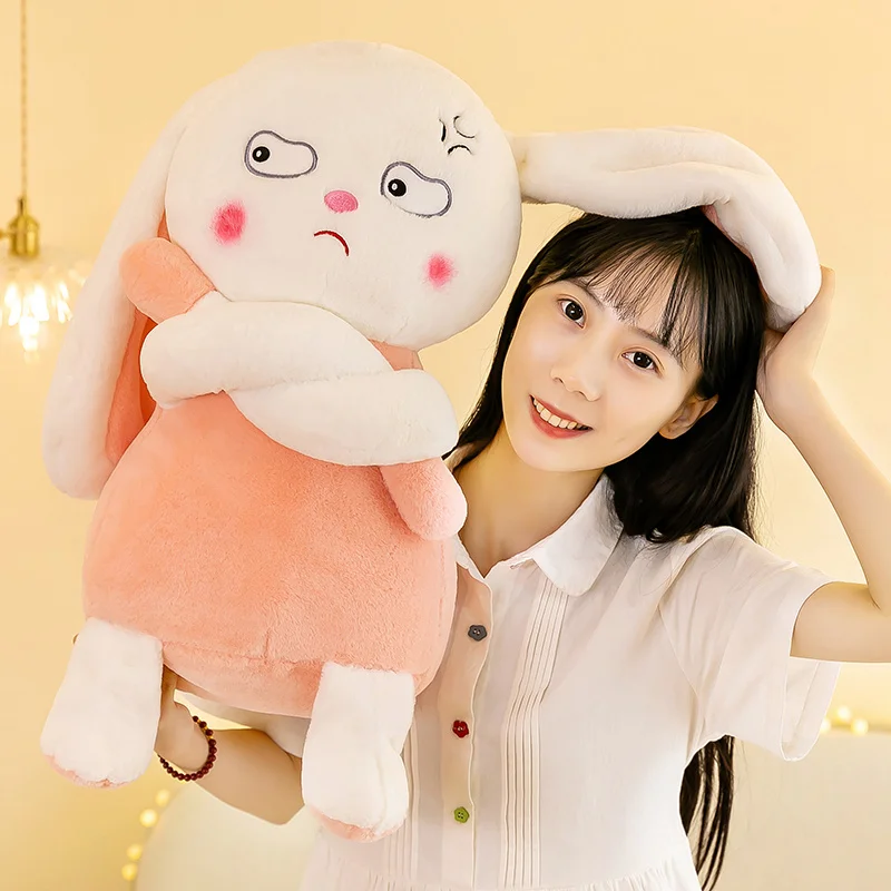 

Adorablre Angry Rabbit Plush Toy Soft Stuffed Animals Long Arms Bunny Can Swing Pose Plushies Doll for Girls Kids Xmas Presents