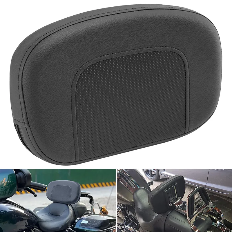 PU Leather Motorcycle Rear Passenger Sissy Bar Backrest Cushion Pad For Harley Chopper Touring For Honda For Suzuki Universal