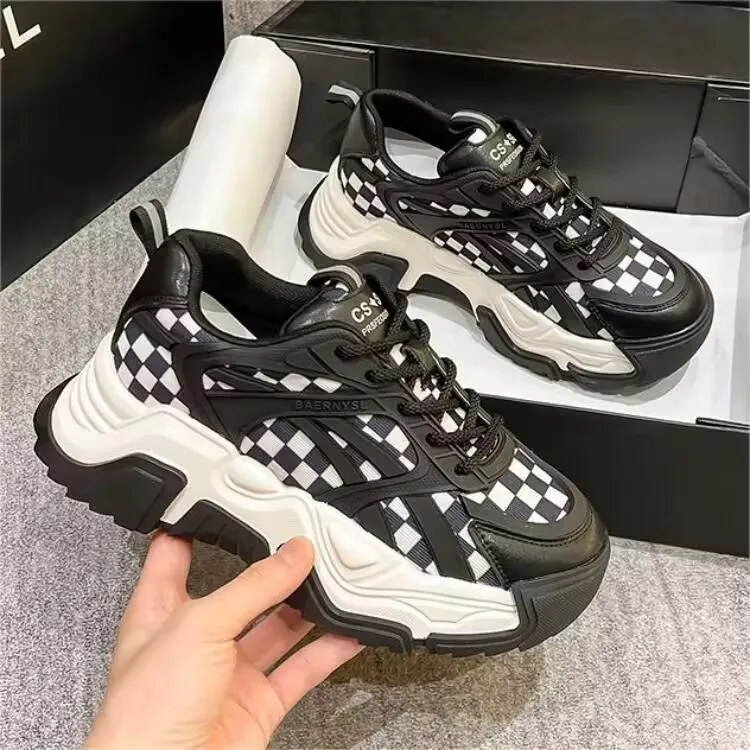 

Women Spring women's sneakers Height Increasing white black autumn Chunky Shoes Breathable Leisure Shoes zapatos de mujer