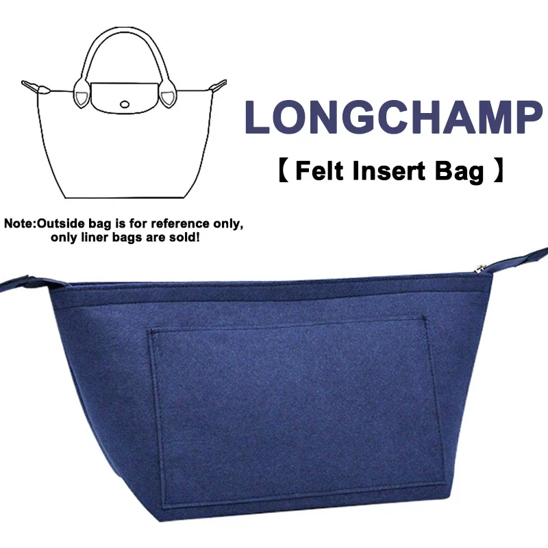 EverToner Felt Cloth Bag for LONGCHAMP Liner Multi-functional Travel  Makeup Organizer Dumpling Shape Lined Bag