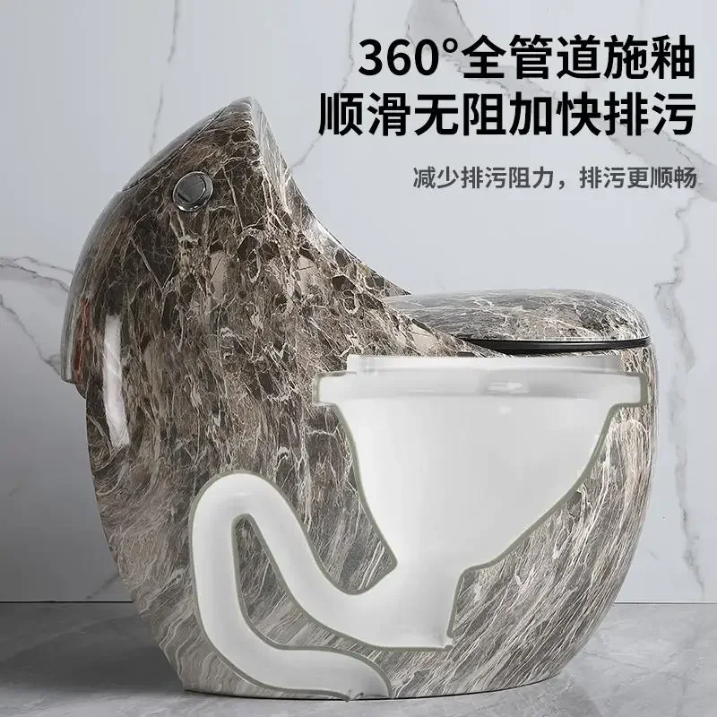 TAO New toilet household colored chicken egg type, small apartment toilet pump siphon type