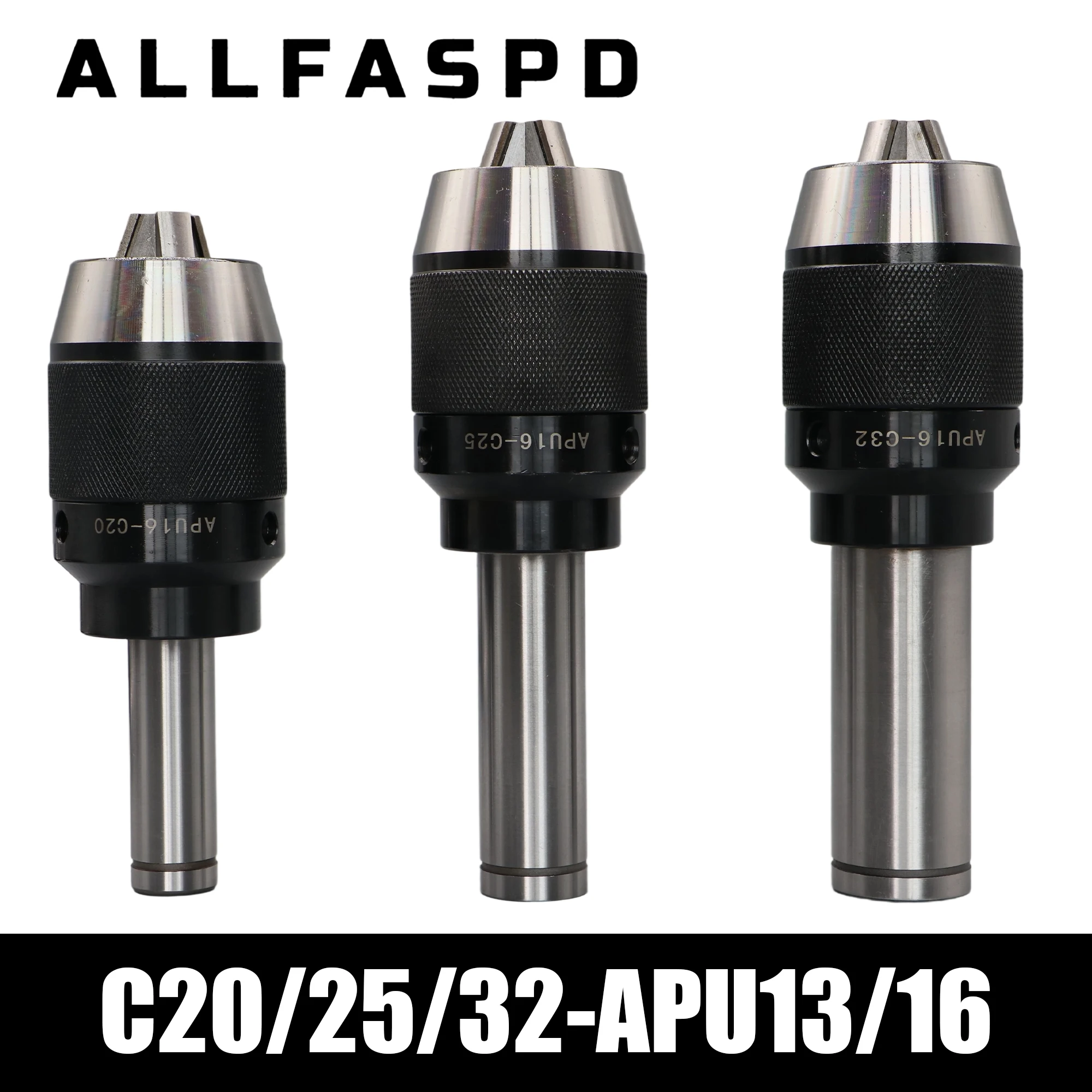 Chuck Bor CNC Tiga Rahang Pengencang Otomatis Terintegrasi APU13 APU16, Dudukan Perkakas C20 C25 C32 Batang Lurus