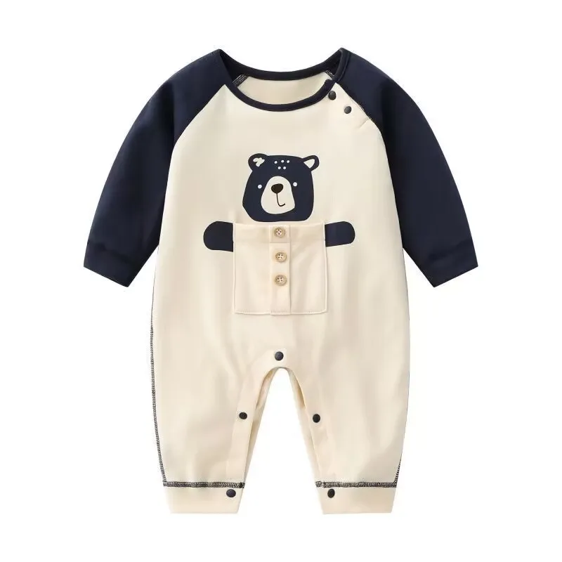 

Infant Newborn Baby Clothes Teddy Bear Baby Romper for Boys and Girls Autumn 2025 Cute Cartoon Onesie Baby Cotton High Quality