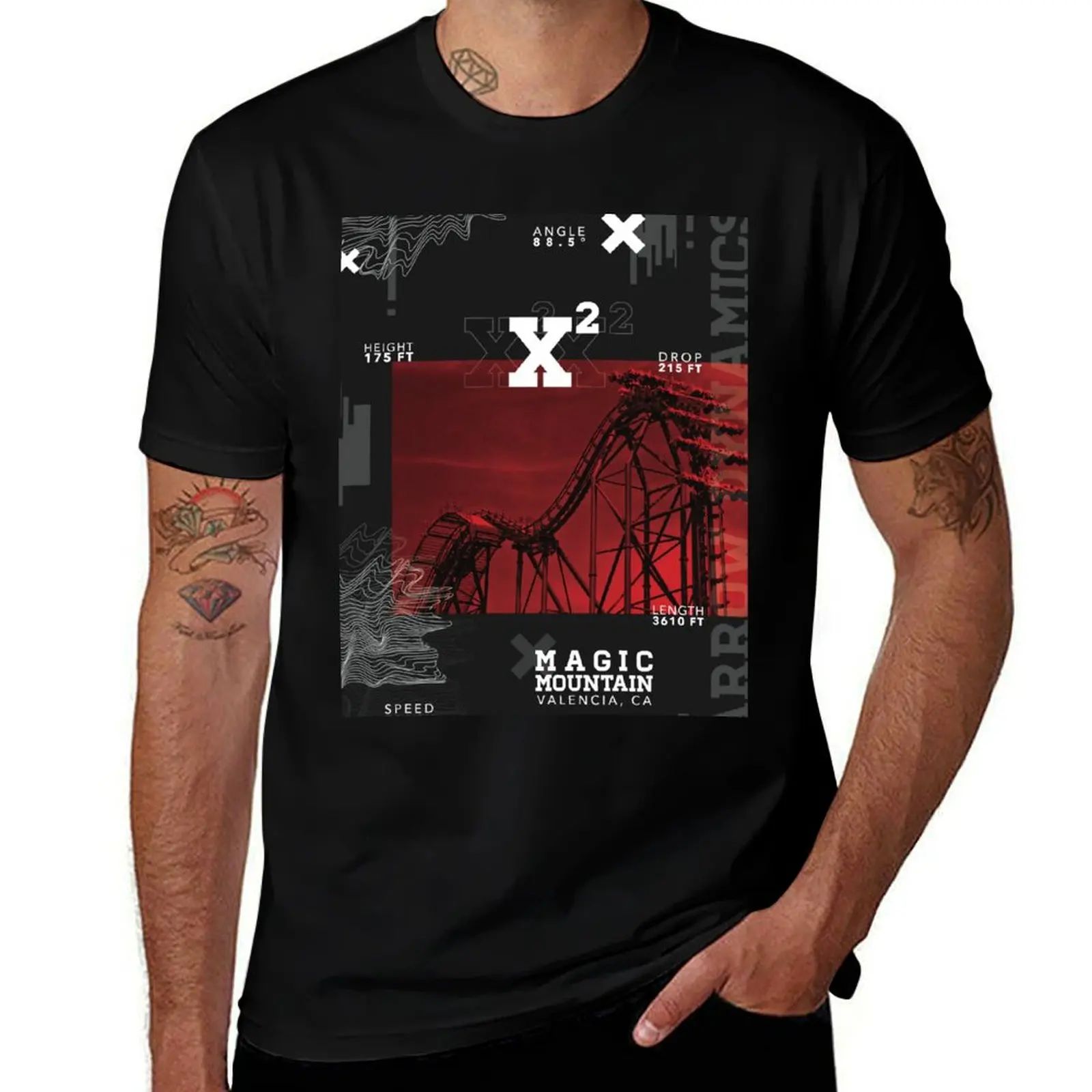 Roller Coaster Poster 4 T-Shirt Lightweight Gym Training T-Shirt