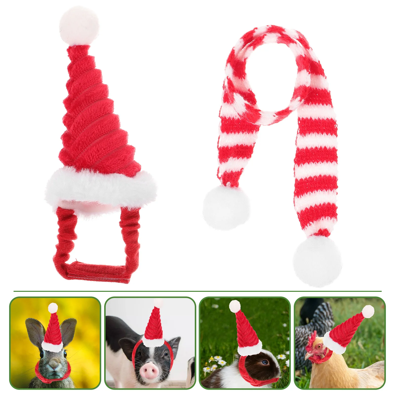 

1Set Christmas Pet Hat Scarf Small Pet Costume Xmas Party Supplies Cute Cosplay Decorative Mini Cat Headdress Xmas Hat for Cat