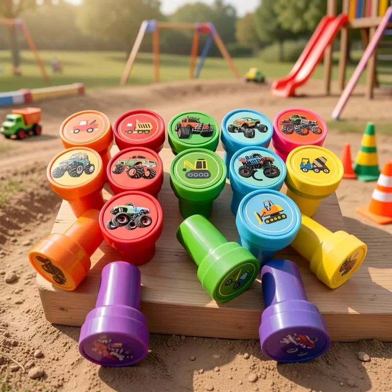 22 Pcs Monster Truck Party Stamp Seal Truck And Car Classroom Rewards Birthday Party Gift For Boys Girls Monster Fans Christmas view 6