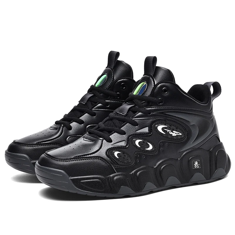 Plus Große Größe 50 51 52 53 54 Herren Basketballschuhe Leder Sneakers Knöchel Sportschuhe Anti-Rutsch Winter Plüsch Super Warm Neu – Detail 1