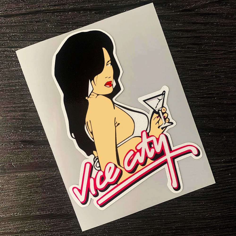 VICE CITY ملصقات دراجة نارية جذابة خوذة السيارة خزان الوقود الزجاج الأمامي الوفير ملصق مائي مقاوم للماء اكسسوارات لياماها KTM هوندا