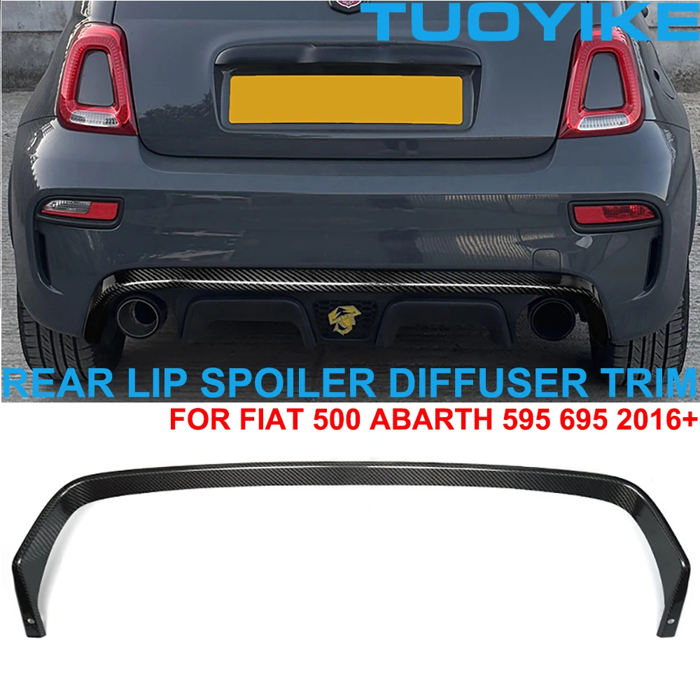 Echter Carbon-Heckdiffusor mit Spoilerlippe und Zierleiste für Fiat 500 Abarth 595 695 ab 2016