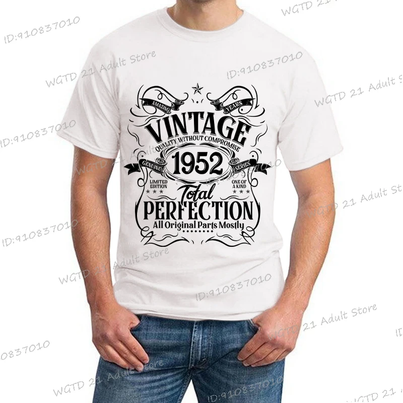 مضحك 1955 70 سنة تي شيرت الرجال خمر 1950 إلى 1969 مجموع الكمال الشارع الشهير موضة الأبيض قصيرة الأكمام الذكور تي شيرت #4