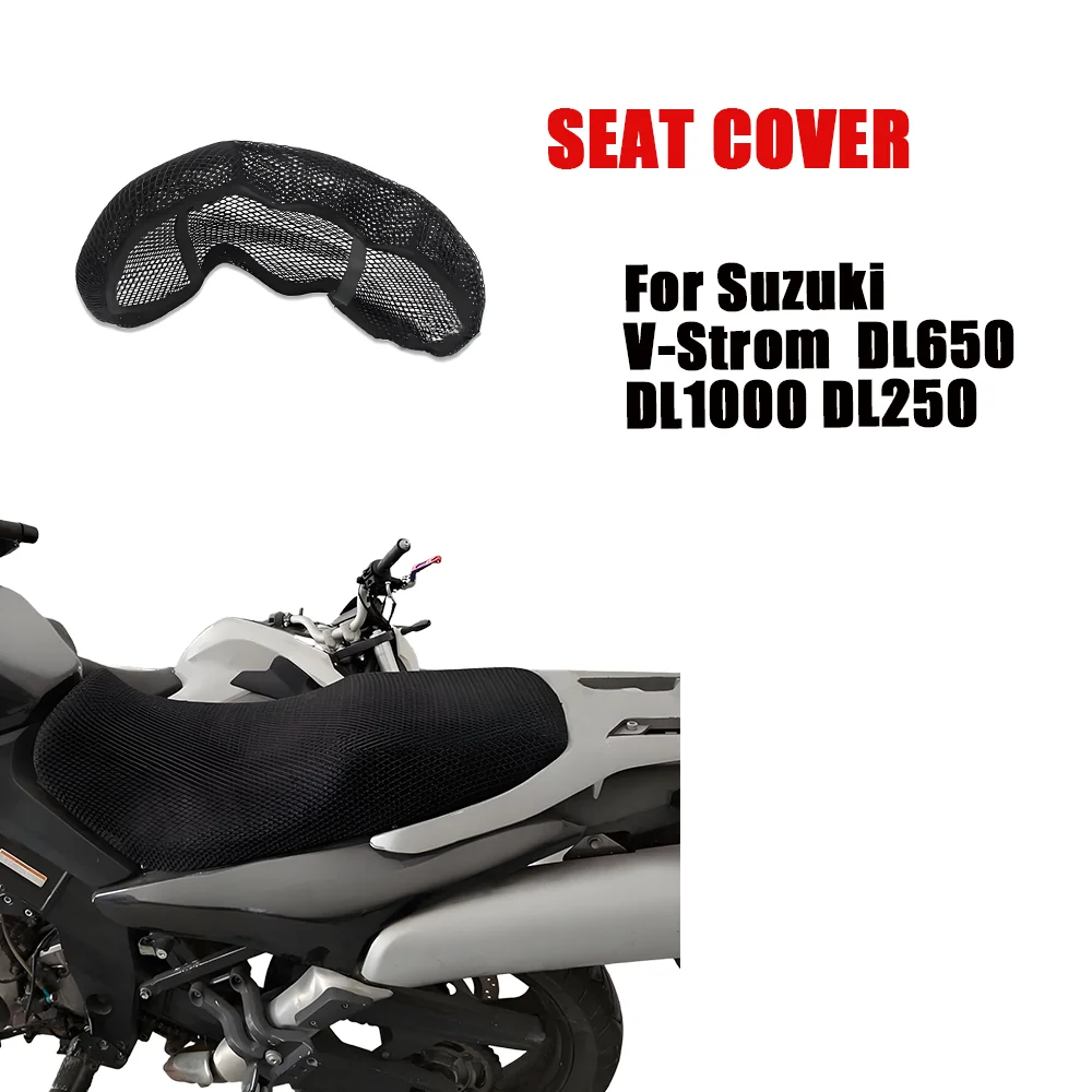 For Suzuki V-Strom VStrom DL650 DL1000 DL250  Motorcycle Accessories Seat Cushion Cover Anti-Slip Mesh Protector