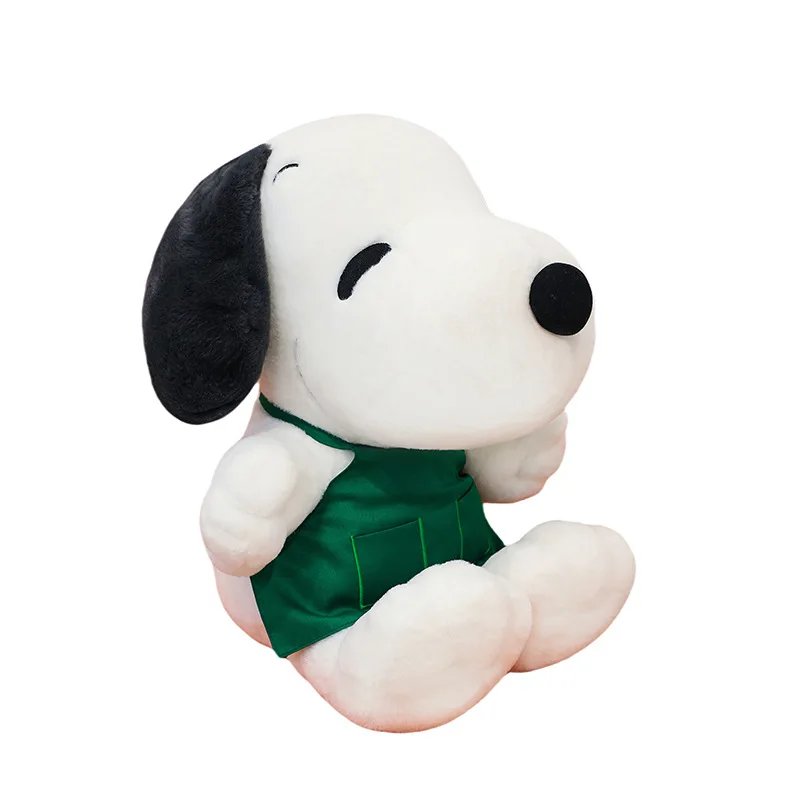 Kawaii Plush Toy Snoopy Cartoon Apron Wearing Cute Little White Dog Stuffed Doll Kids Birthday Xmas Gift Sleep Pillow
