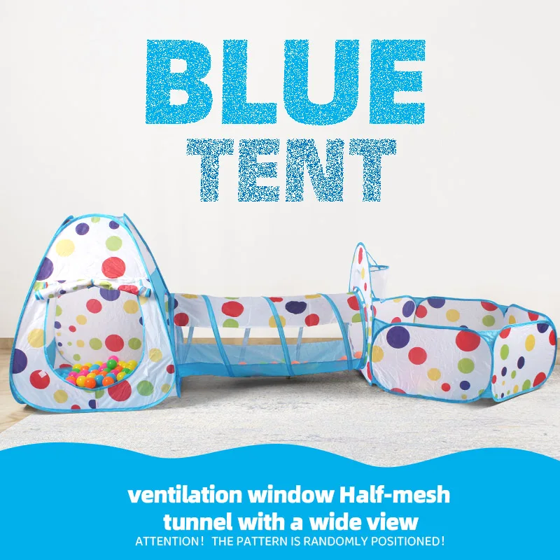خيمة لعب للأطفال، حفرة كرة لعبة - نفق لعب - خيمة مثلثة، تصميم منقط، مسرح ألعاب ترفيهية خارجية، خيمة قلعة لعبة محمولة، سياج لعب منبثق ممتع، هدية مثالية للعطلات لعيد الميلاد والهالوين، لا تشمل كرات المحيط