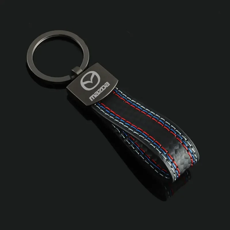 Leather Car Keychain Pendant Key Rings Holder for Mazda MX5 CX4 CX5 RX7 Atenza Axela 3 2 5 CX3 MX3 CX9 CX7 RX8 Protege Speed 6