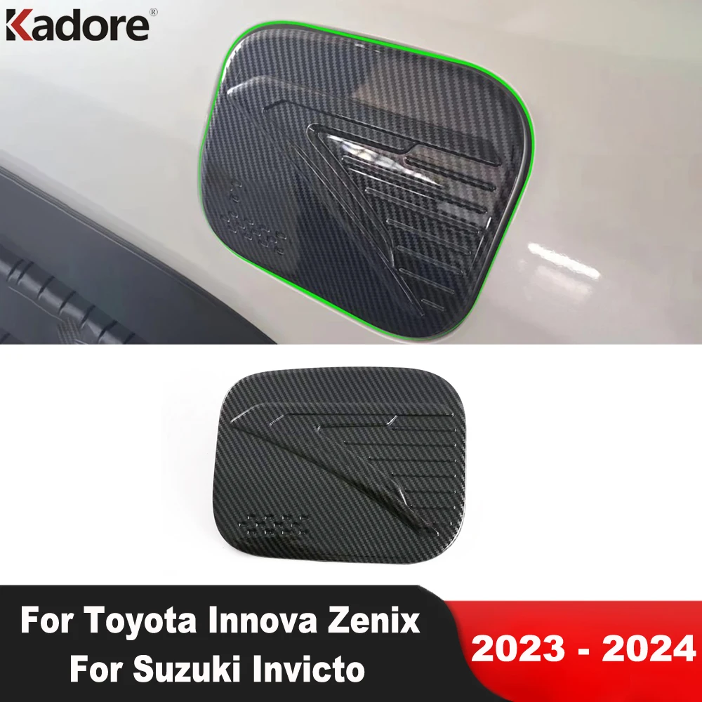 

Gas Fuel Tank Cover Trim For Toyota Innova Zenix For Suzuki Invicto 2023 2024 Carbon Fiber Car Oil Gasoline Cap Accessories