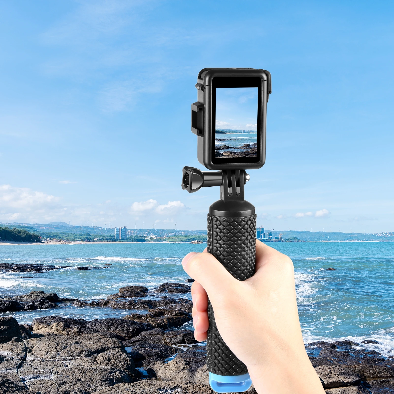 PULUZ Vertical Plastic Protective Frame Cage with Cold Shoes For DJI Osmo Action 5 Pro / 4 / 3 Sport Camera Accessories