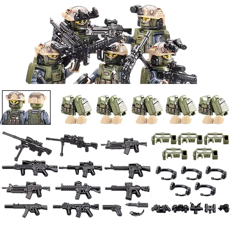 Amerika Armee Kampfuniform Spezialeinheiten Figuren Bausteine Stadt US Special Air Service Soldat Militär Waffen Spielzeug