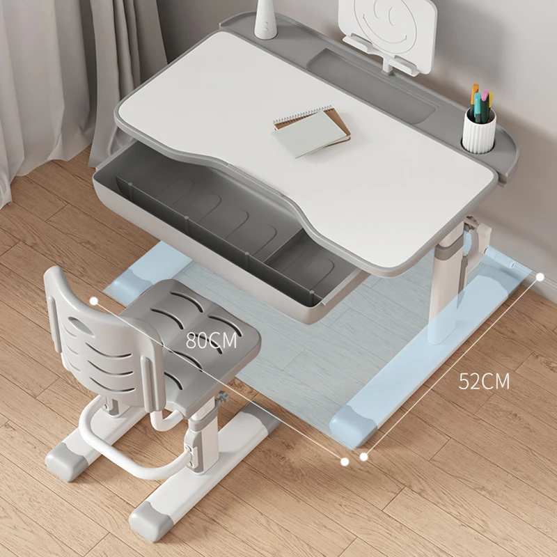 # Adjustable Height School Desk And Chair Set Metal Wood Top Student Study Table For Bedroom School Furniture