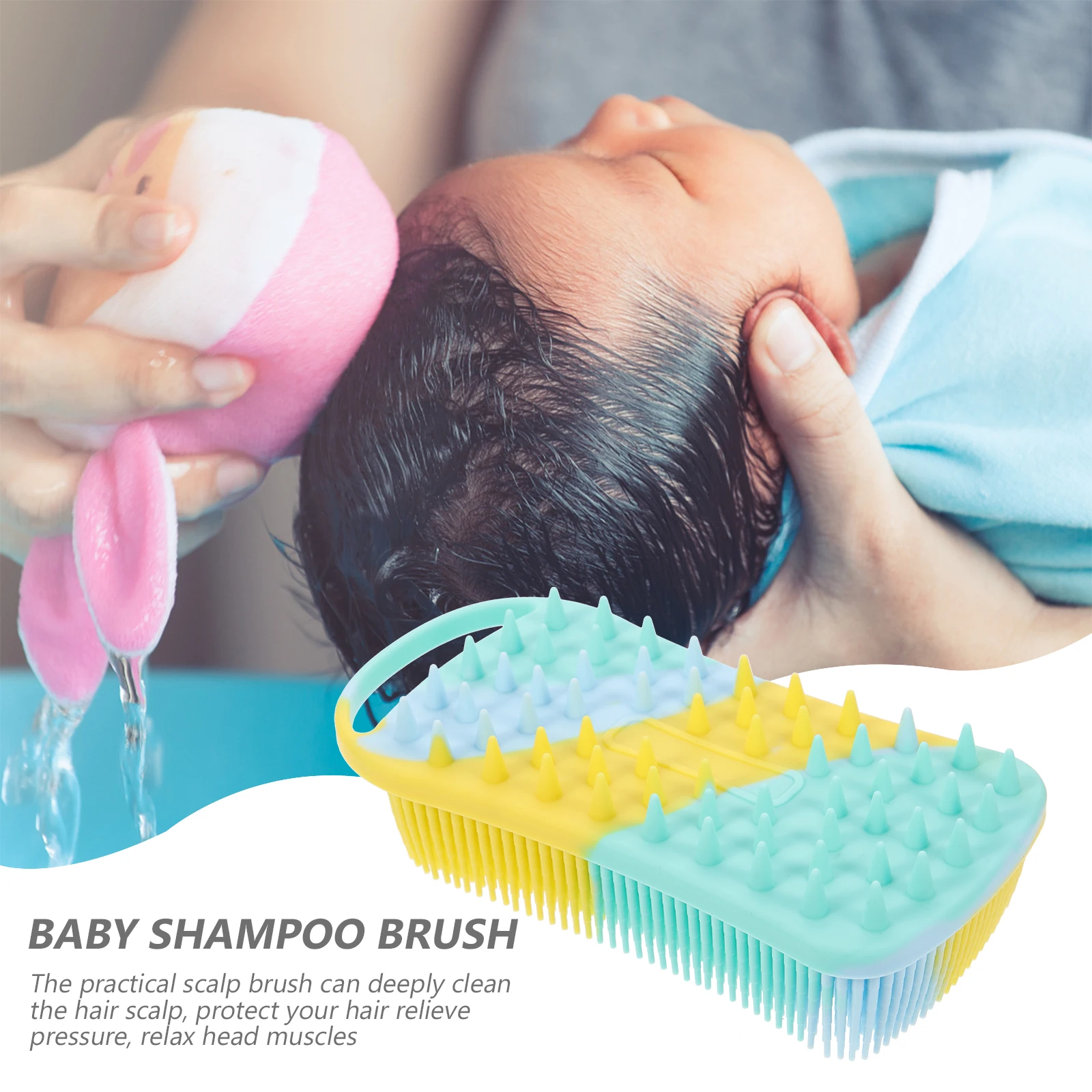 

Силиконовая щетка для кожи головы, детская массажная щетка для волос, удобный скруббер для головы, уход за кожей головы, мытье волос, глубокая чистка, скруббер для детской головы