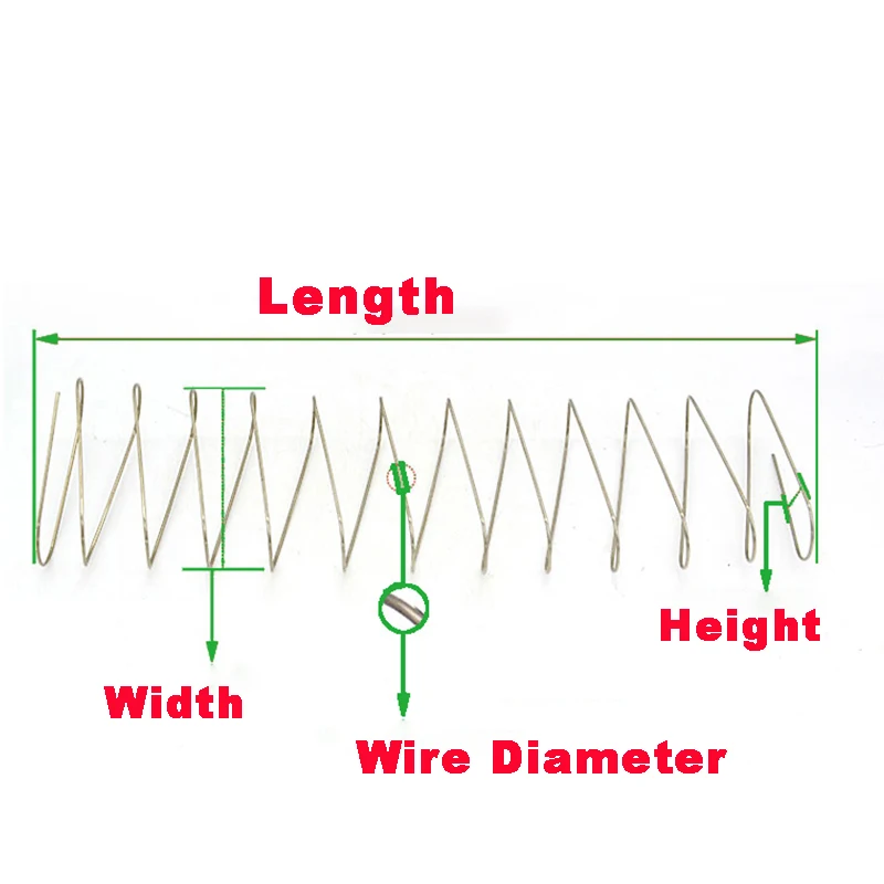 맞춤 제작 소형 와이어 직경 0.4mm-1mm 강철 사각 스프링 직사각형 압축 스프링 압력 스프링