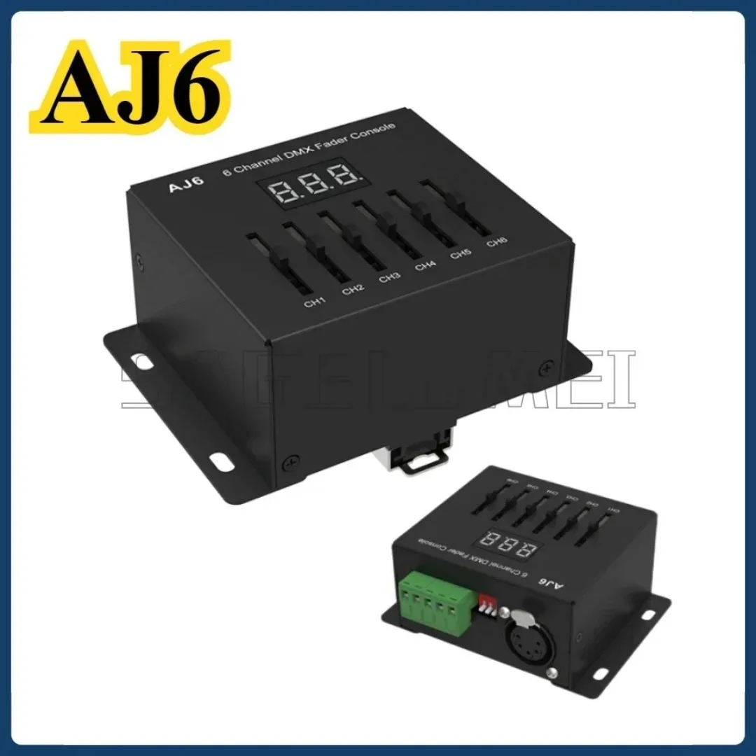 AJ6 Skydance 5-24VDC or 3xAAA Battery Controller Wiring Dip-Switch For Lights 6 Channel DMX Sliding Fader Console Master DMX512 - view 2