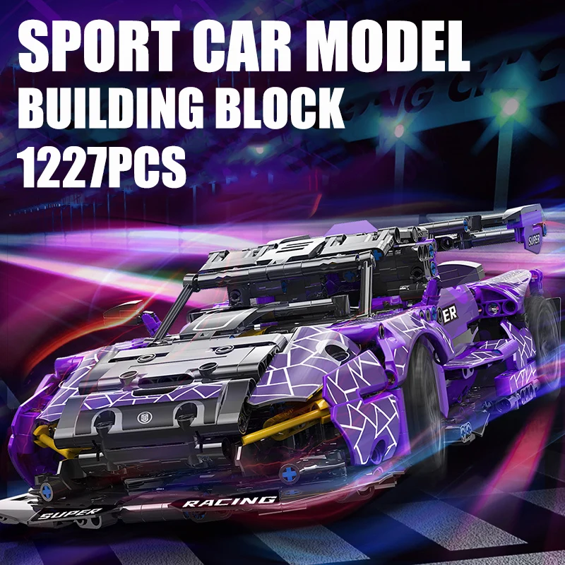 MOC Technical Expert 1227pcs Senna GTR Super Racing Car Model Building Blocks City Famous Sports Car Bricks Toys For Children