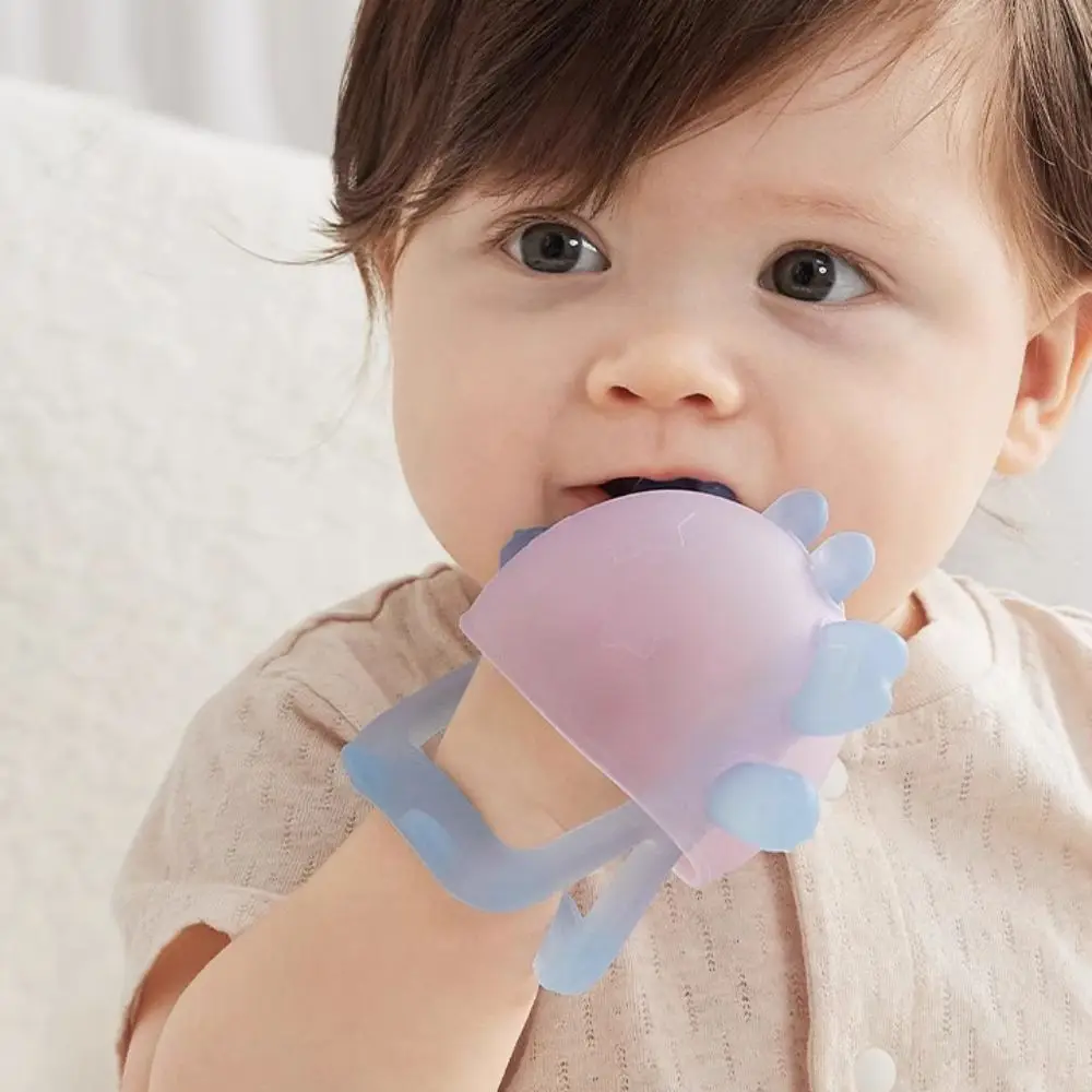 Anti-eten Hand Baby Siliconen Bijtring Siliconen Beervorm Kind Vingerbeschermer Zacht Food Grade Baby Tandjes Speelgoed Verzorgingsproduct