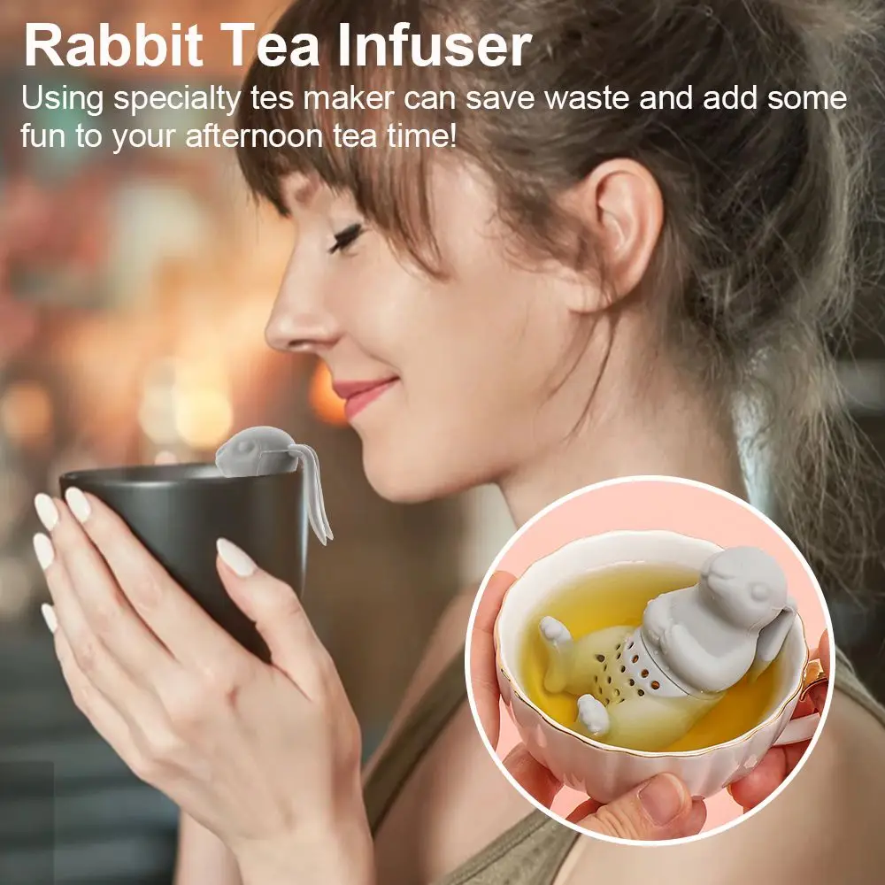 

Creative Mini Animal Silicone Reusable Tea Infuser Tea Strainer Rabbit Coffee Filter Tea Brewer