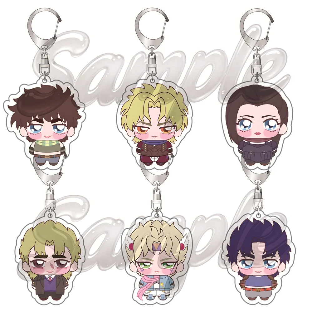 Anime JoJo's Bizarre Adventure 6cm Acrylic Keychain Backpack Jonathan Joestar Decorations Accessories Decor Gifts Key chain