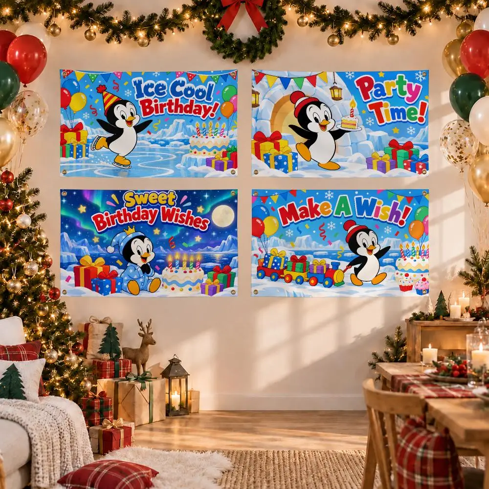 Animation Chilly Willy Flags Birthday Party Flag Tapestries Outdoor Parties Bedrooms Living Rooms  Wall Decor Gifts