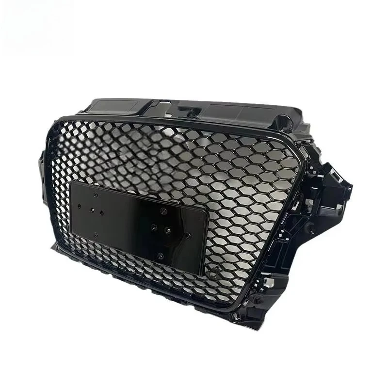 2014-2016 RS3 نمط شبكة أمامية سوداء لامعة لشواية المصد الأمامي A3 S3 8 فولت