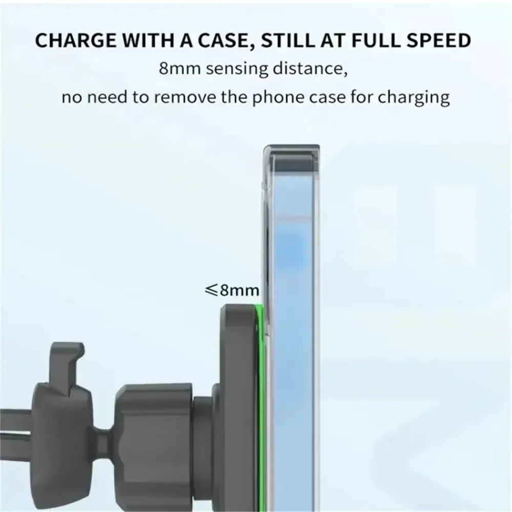 รถไร้สาย Charger Fast Car Charger 15W Quick Charger ติดตั้ง Air Vent ผู้ถือโทรศัพท์รถยนต์สําหรับ iPhone15 Pro Xiaomi Huawei Samsung