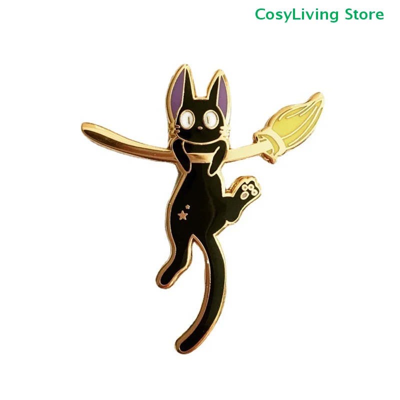 Metal Cartoon Brooch Lapel Pin Cute Black Cat Enamel Badge Accessoriess Gift For Kids Friends
