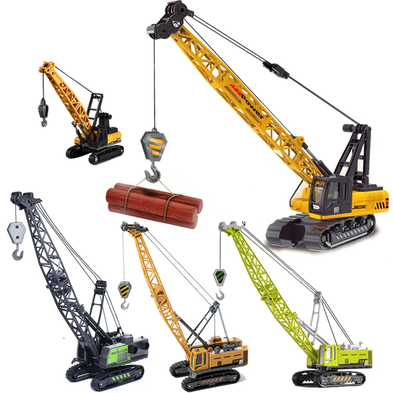 Crane Engineering Diecast Alloy+Plastic Tractor Kids Construction Truck Educational Toys for Boys Children Vehicle Model Gift
