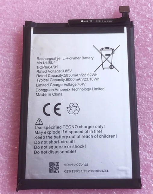 

Tecno spark power battery spark power 1 6000mah New battery