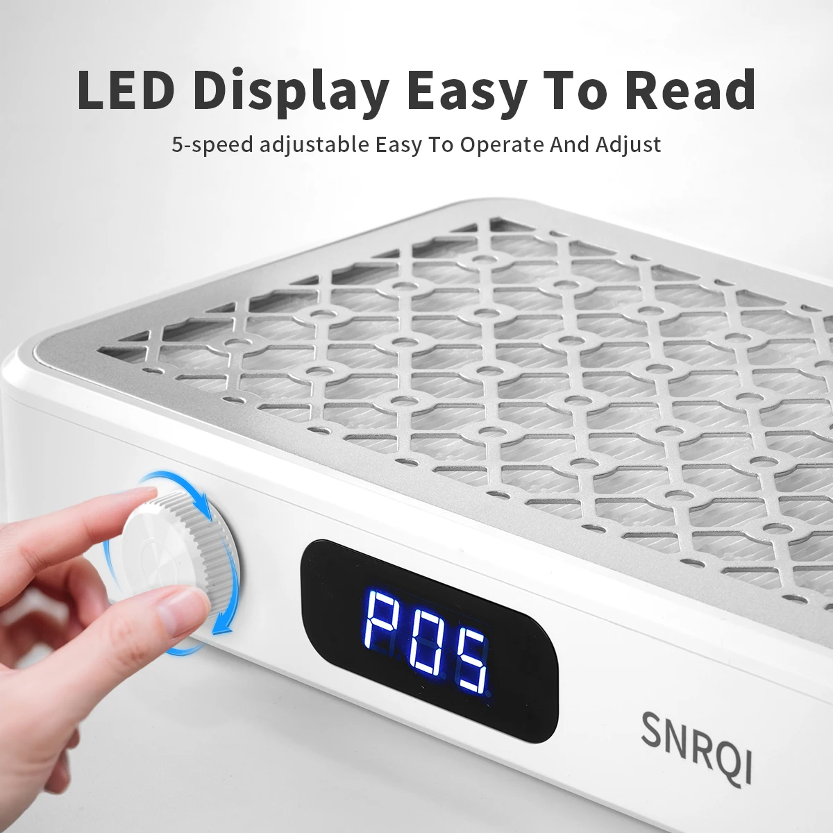 전문 네일 먼지 수집기, 강력한 터보 팬 2개 장착, 1600PA 휴대용 5단계 속도 조절 네일 진공기