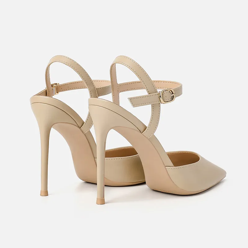 

Sexy stiletto women's high heels 2025 autumn new leather pointed black professional temperament fashion shoes