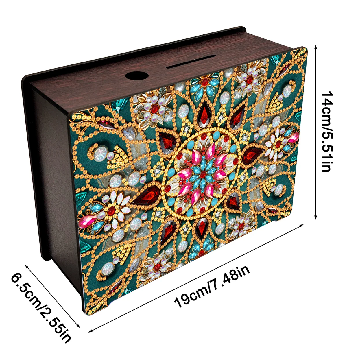 New DIY Wooden Savings Box Art Gift Diamond Painted Flower Savings Can Home Children's Cash Coin Savings Habit Development Kit