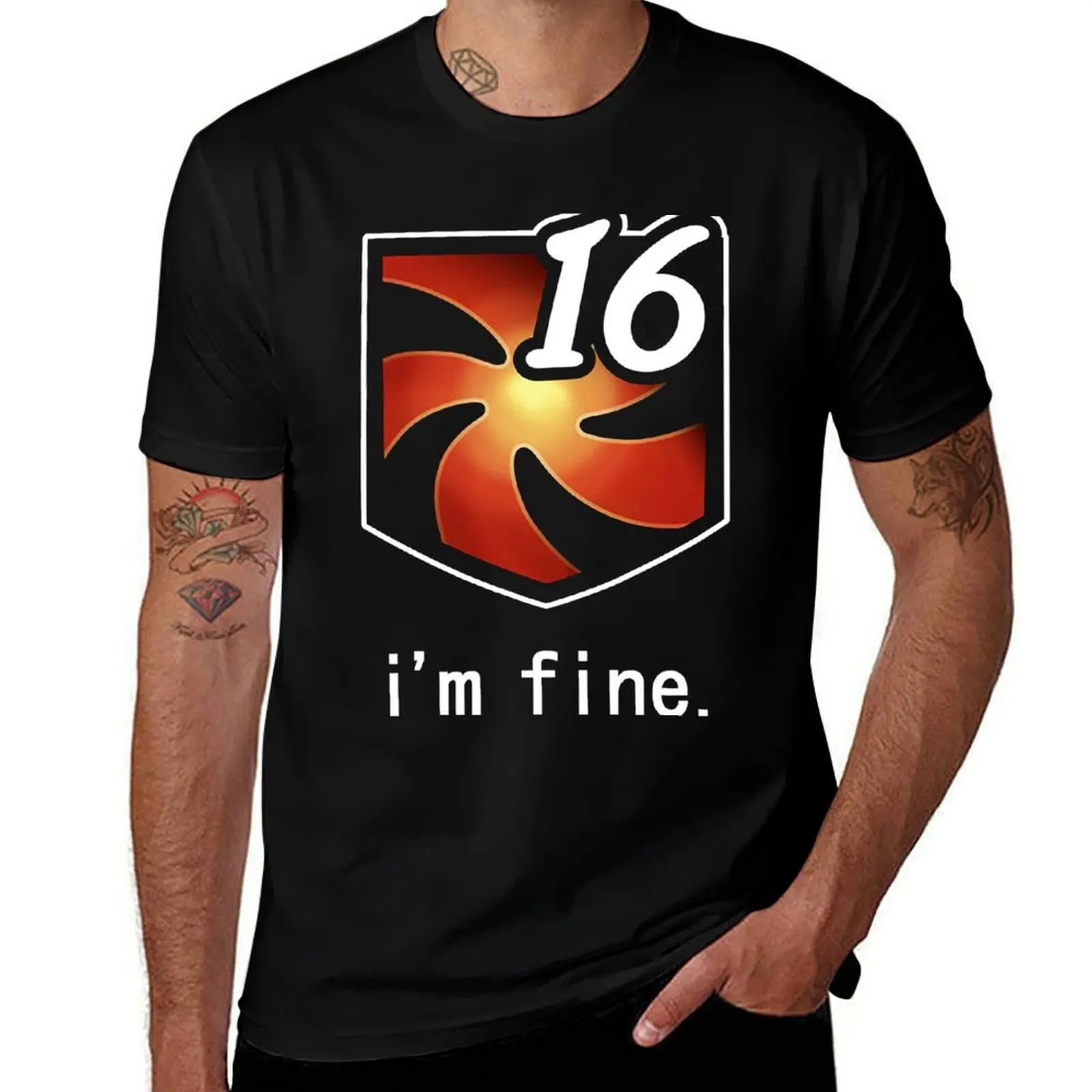 

I'm Fine Vuln Stacks [FFXIV] T-Shirt man t shirts cotton t shirt man luxury man t shirt summer T-shirt