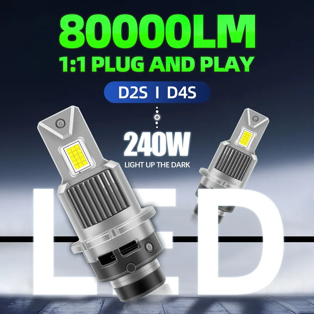 D4S D4R D2R D2S LED Phare Ampoules 6000K Blanc Conversion Kit Plug and Play Xenon HID Lumière Remplacement CANBus Sans Erreur