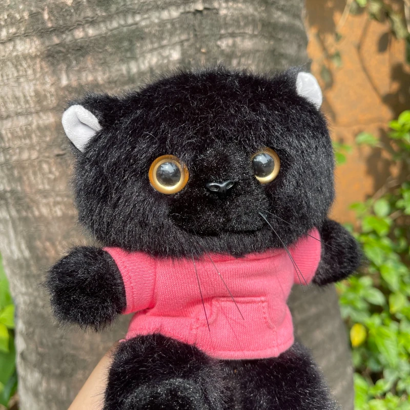 Limited 20cm Cute Little Black Cat Animal Body Doll Handmade Skeleton Doll Plushies Stuffed Toy Fans Collection Gift