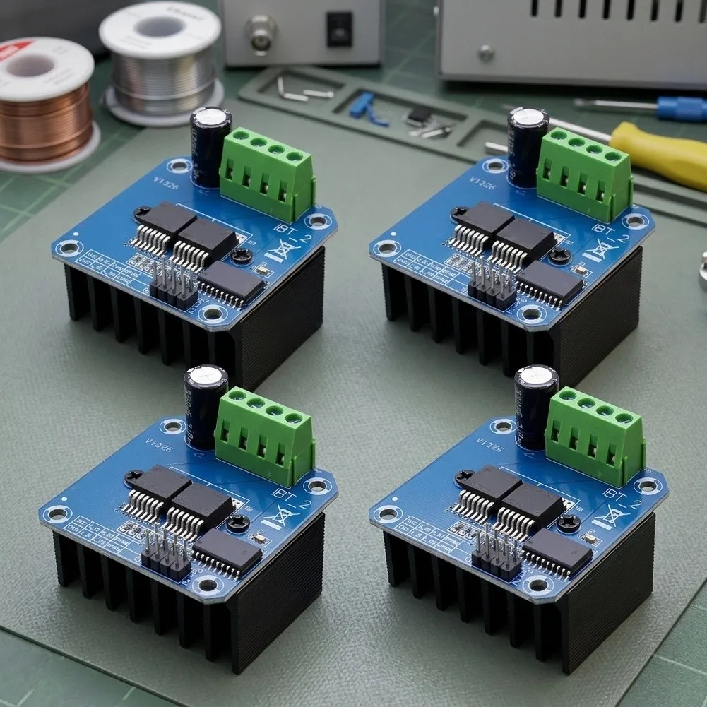4-Pack BTS7960 43A Motor Driver Modules with Built-in Current Limiting and 5V Isolation for Arduino Development