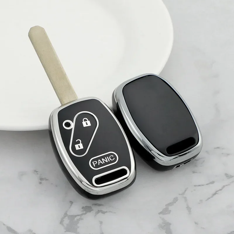 2 3 4 Buttons Silver TPU Car Key Case Cover for Honda Fit CIVIC JAZZ Pilot Accord CR-V Freed Freed Pilot StepWGN Insight