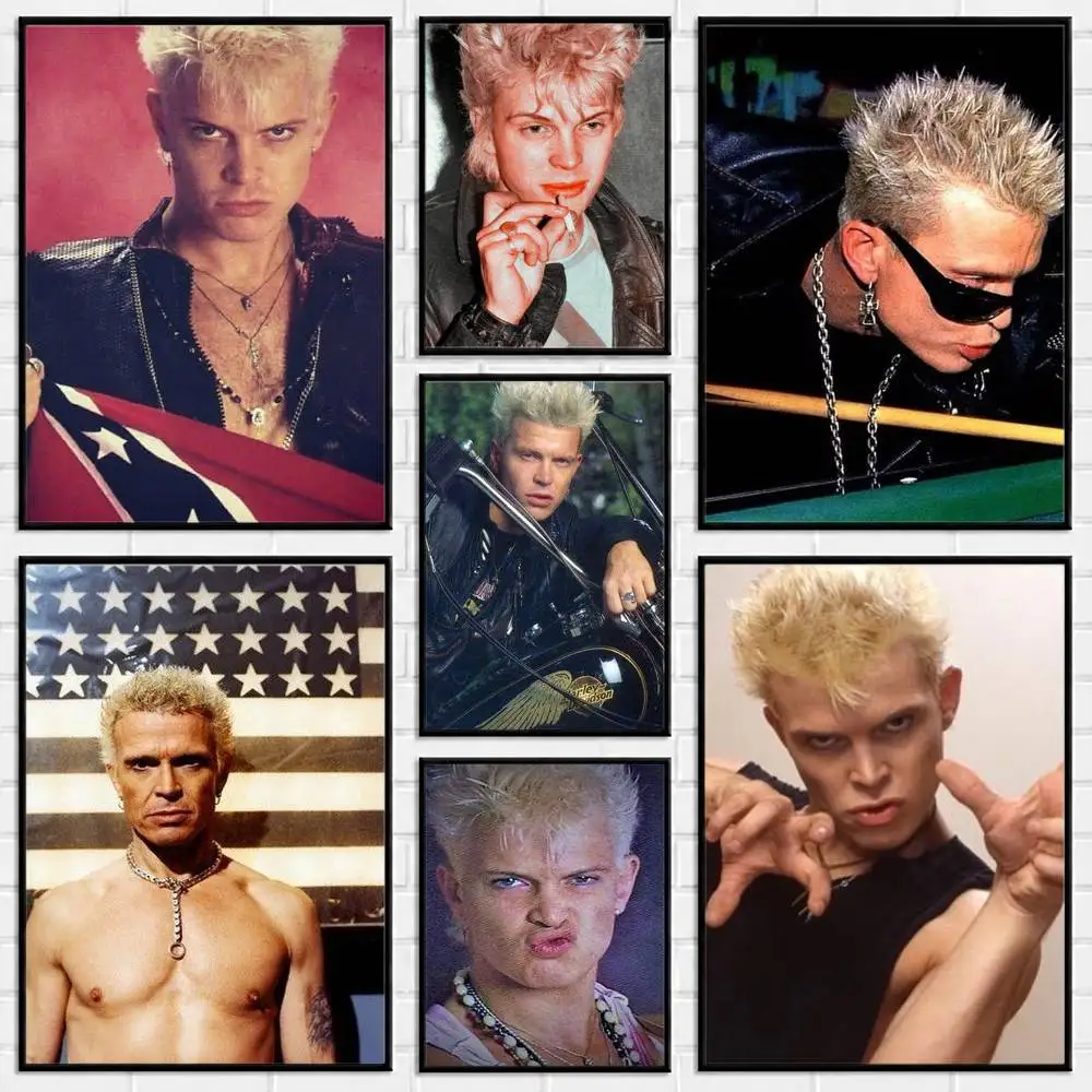 Singer B-Billy Idol Poster Versatile HD Waterproof Wall Art Self-Adhesive Decor for Any Space Ideal Gift